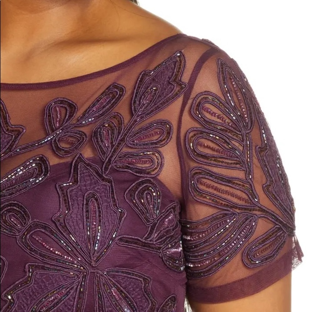 JS Collections Women's Beaded Soutache Evening Gown